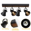 KEESFU 4-Light Track Lighting Kit,Black Semi Flush Mount Ceiling Light