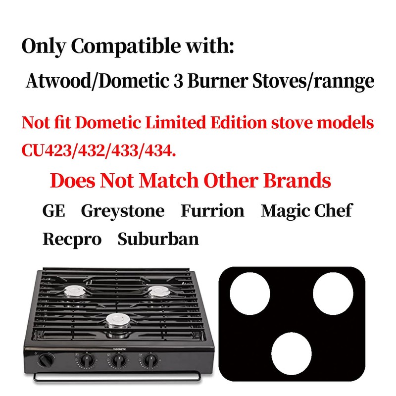 RV Stove Top Protector For Atwood Dometic 3 Burner Gas