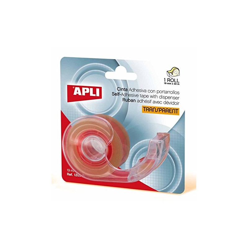 APLI 12094 - Cinta transparente con dispensador (19 mm x