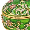 Hand Painted Flower Trinket Box Classic Realistic Detail Hinged Jewelry