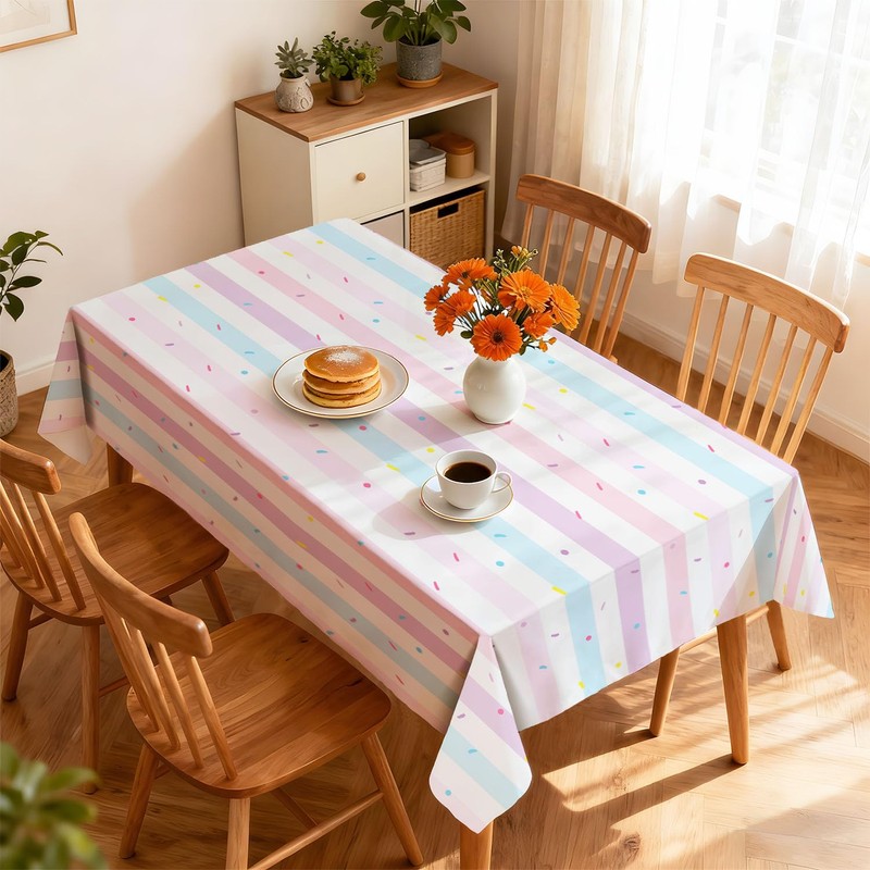 KENDHUAZAI Tablecloth Reusable Wipeable,84 x 60 Inch Sprinkle