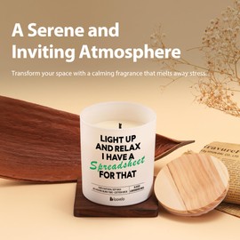 Light Up and Relax I Have A Spreadsheet Candle Accountant Gifts Accounting Data Analyst CPA Scented Candles Home Office Jar Candles Lavender Scent Soy Wax Candle 9.5 oz