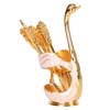 6Pcs Coffee Dessert Fork Set Metal Swan Base Holder Dessert