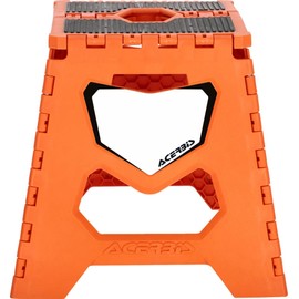 Folding Motorcycle Kickstand in Polypropylene and Rubber Lightweight and Easy to Carry Motocross Offroad Stand Orange