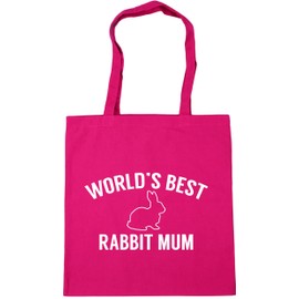 Hippowarehouse World's best rabbit mum Tote Shopping Gym Beach Bag 42cm x38cm, 10 litres