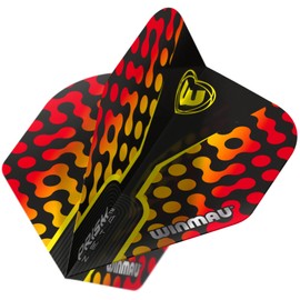 WINMAU Prism Zeta Black, Yellow & Red Extra Thick Dart Flights - 1 set per pack (3 flights in total)