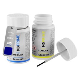 MG PRIME Autolack Lackstift Set für Fiat 888/B / 888 Blu Venezia Pearl/Venezia Blau Metallic Basislack Klarlack je 50ml
