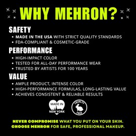 Mehron Makeup Foundation Greasepaint Stage, Face Paint, Body Paint, Halloween Makeup 1.25 Oz 38 G Black