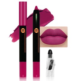 HHLTOH Lipstick Pencil Matte for Women Lip Liner Lip Stain Long Lasting Waterproof labiales mate 24 horas, originales pintalabios permanente 24 horas With Sharpener Easy to Apply (Shade 8# Rose Red)