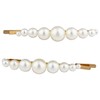 Lux Accessories Set of 2 Assorted Sizes White Pearls Bobby