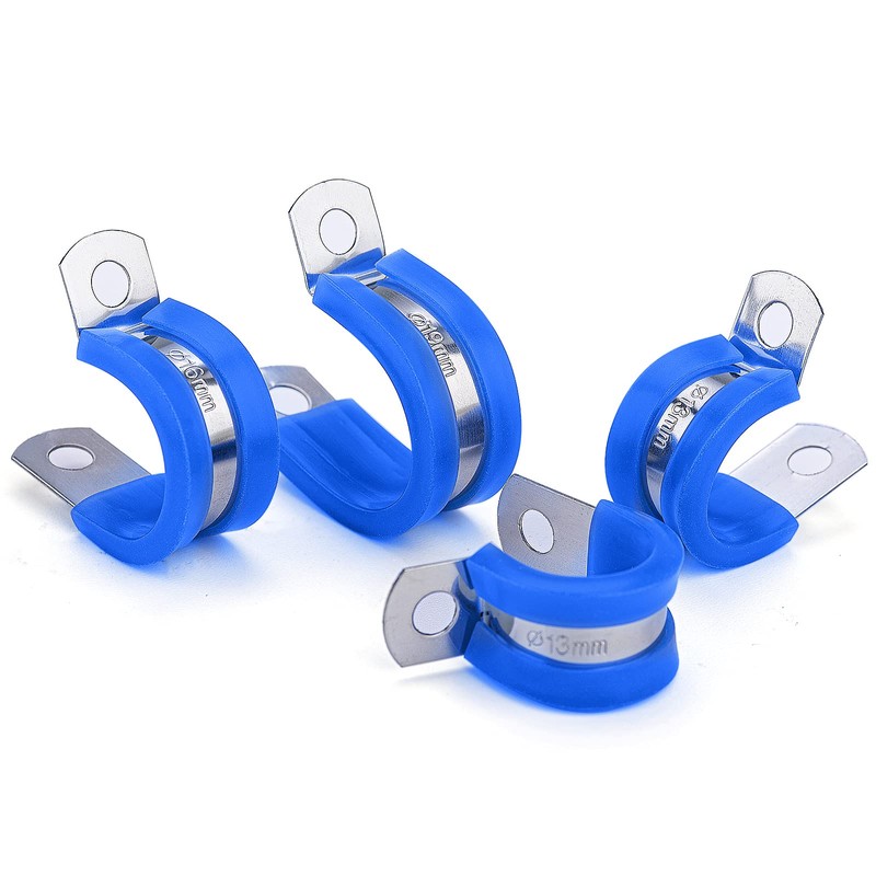 52pcs P Clips Hose Clamp Cable Clamps Assortment Kit, 304