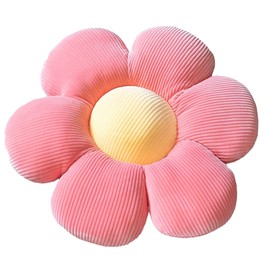 WYIKE Flower-Shaped Cute Pillow, Flower Cushion, Reading Pillow and Leisure and Comfortable Pillow, Car Cushion (Pink/Yellow, 60cm*60cm)