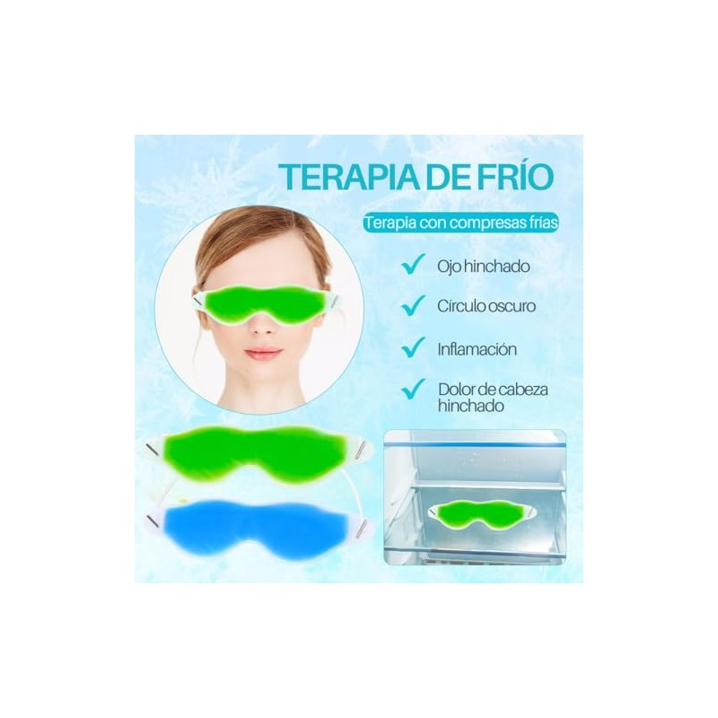 4 Antifaz Gel, Descanso Ojos Relajante Antifaz, Migraña, Estrés, Compresa