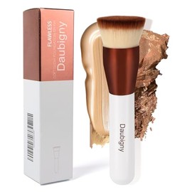 Daubigny-Brocha para base de maquillaje de 1,5 de diámetro superior, brocha para base de maquillaje líquido, brocha de maquillaje prémium y brocha plana profesional Kabuki, perfecta para base de maqu