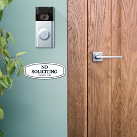 No Soliciting Sign for House Thank You Sign, (SI-1549) 3x7.5 Inches, Aluminum Composite Made in USA