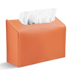 Haecsfl Leather Cover for Disposable Paper Hand Towel Box, Compatible with Kleenex Paper Hand Towel(1-Orange)