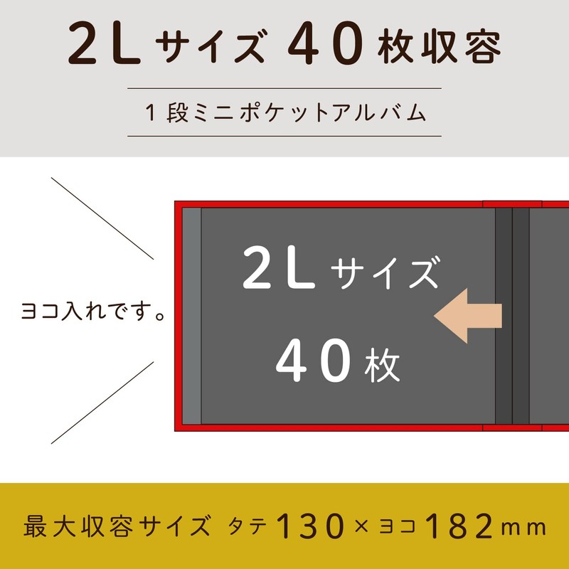 セキセイ(Sekisei) アルバム ポケット ハーパーハウス レミニッセンス ミニポケットアルバム 2Lサイズ 40枚収容 2L 21~50枚