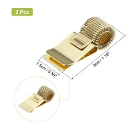 PATIKIL 2Pcs Pen Holder Clips, Metal Pen Clip Holder Adjustable Loop Pen Pencil Organizer with Single Spring Loop for Notebook, Clipboard, Gold Tone