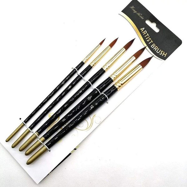 Tweal Artist Brush Set, 5 Pieces Artist Brush Set, Nylon Hair Paint Brush Set for Artists, Watercolour, Acrylic, Oil Painting