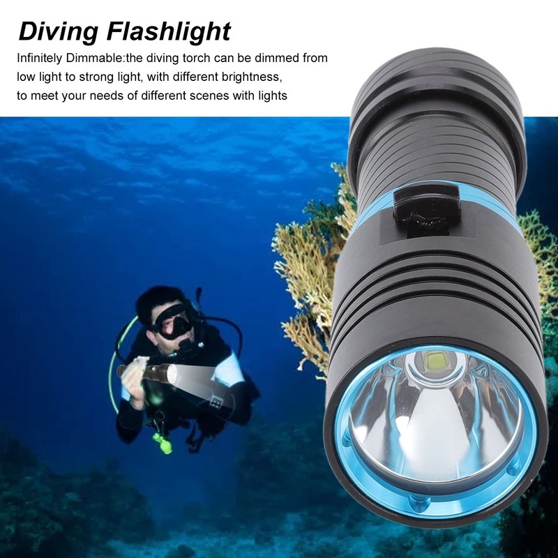 Diving Torch, Waterproof Underwater LED Torch, 5000LM Diving Torch for