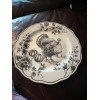 Maxcera New Maxcera Toile Thanksgiving Turkey Gray 11 1/2 Plate