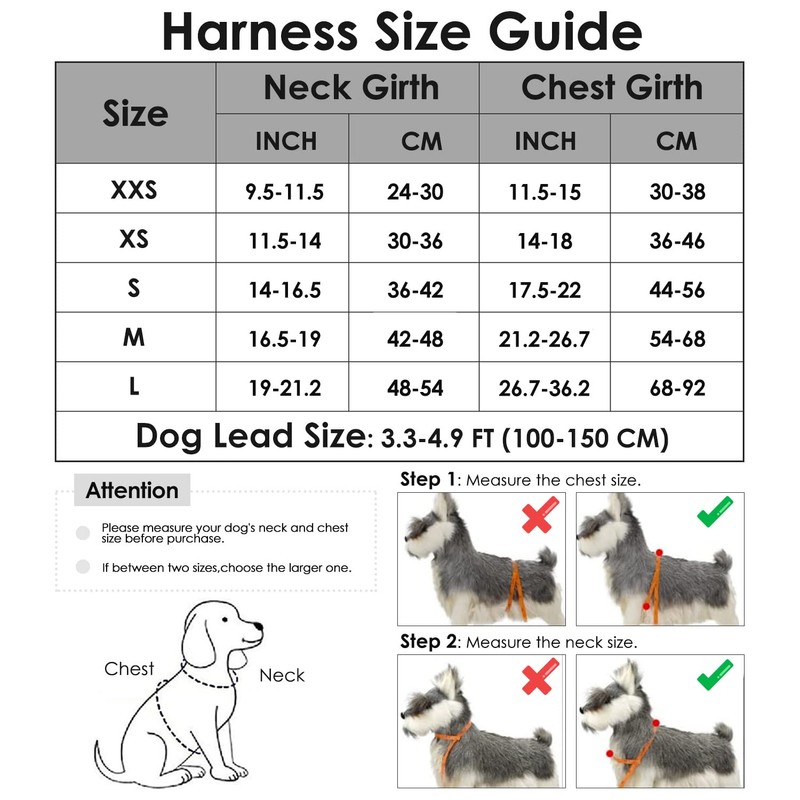 Lukovee Dog Harness and Leash Set, Soft Padded Small Dog