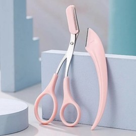 (Type Pink Set) Portable Men Women Eyebrow Grooming Kit Eyebrow Scissors Knife Set / (타입 핑크 세트)휴대용 남성 여성 눈썹 정리 키트 눈썹 가위 칼 세트