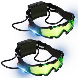 LEIFIDE 2 Pair Night Vision Goggles Night Mission Goggles Kids Camping Gear Gadgets for Kids Hunting Gear Light up Goggles for Kids Boys Girls Role Play Costume Party Gift