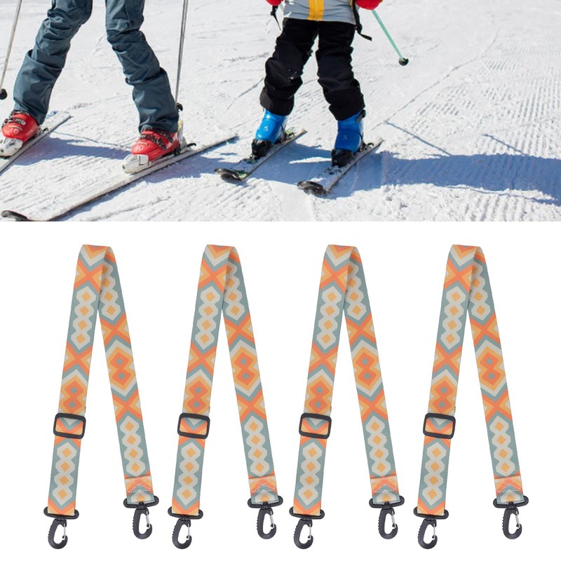 4pcs Ski and Snowboard Boot Carrier Strap Adjustable Thickened Nylon