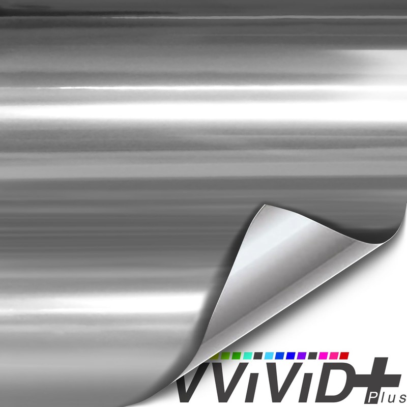 VViViD Silver Mirror Chrome Cast Vinyl Wrap Self-Adhesive Film Air-Release