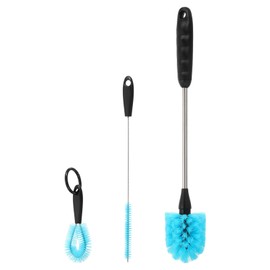 uxcell Water Bottle Brush Cleaner Kit, 3 Pack Straw Cleaner Brushes for Cleaning Cups, Narrow Neck Containers, Sports Bottles, Flask (Blue)