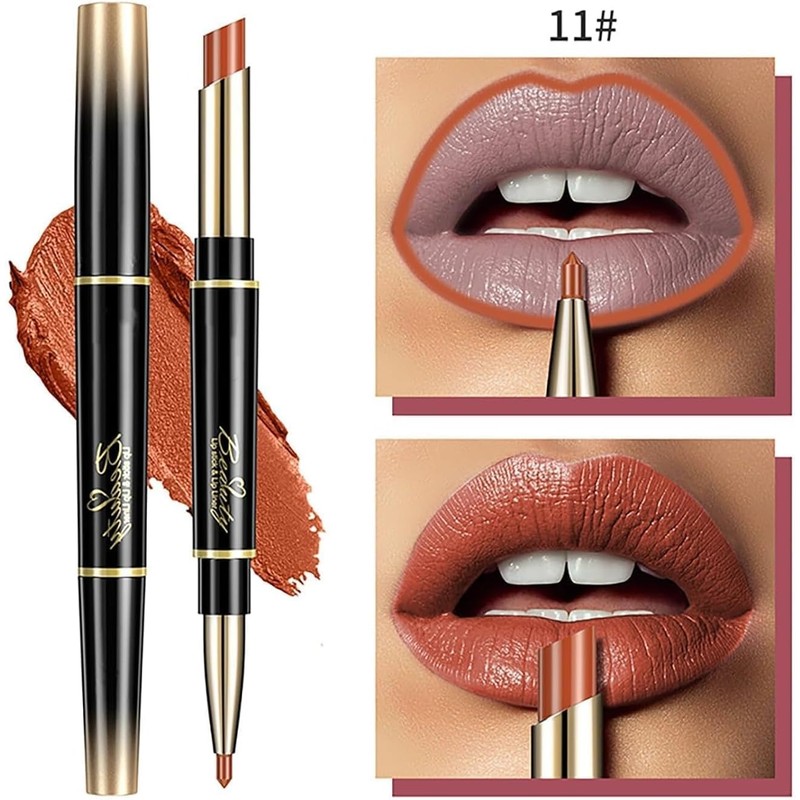 Lápiz Labial 2 en 1 LONEOURS – Mate, resistente al