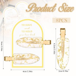 8 Pcs Creaseless Hair Clips No Crease Hair Clips No Bend Glitter Gold Bangs Clip for Makeup Creaseless Gold HairAccessories Bridesmaid Gifts HairSetting Clip