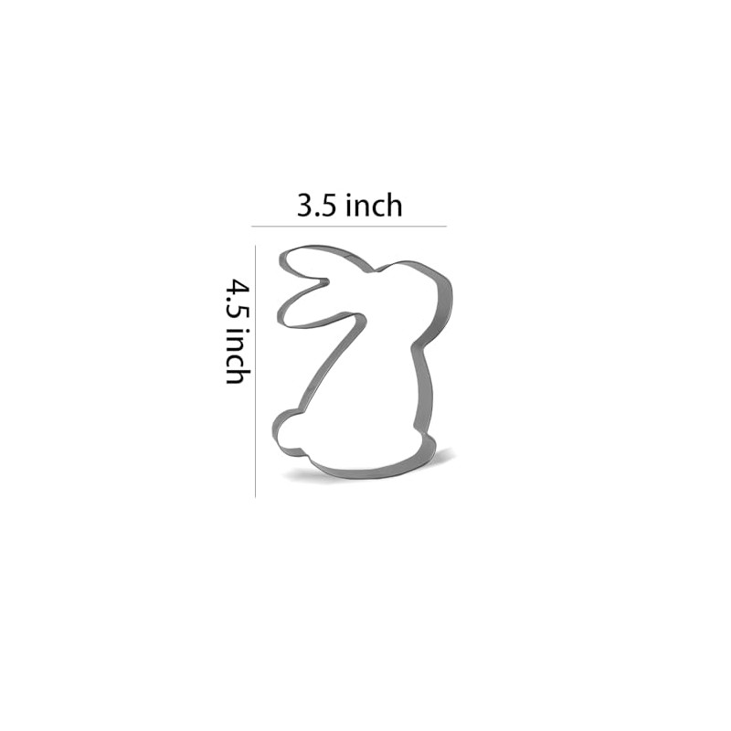 Keewah Rabbit Bunny Cookie Cutter, 4.5”, Stainless Steel