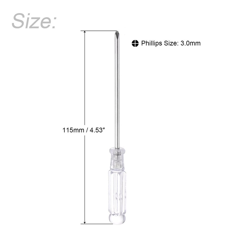 sourcing map Mini Phillips Screwdriver, 3.0mm Cross Head 115mm Length