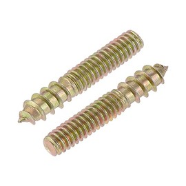 uxcell 5/32-32 x 7/8" Hanger Bolts Double Head Dowel Screw for Wood Furniture 50pcs