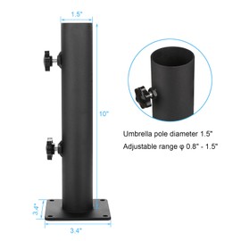 Wdwlbsm Umbrella Base Patio Umbrella Base Umbrella Stand Outdoor Base Heavy Duty Outdoor Umbrella Holder Adjustable Umbrella Clamp Deck Mount Umbrella Holder for Decks,Patios, Balcony,Docks