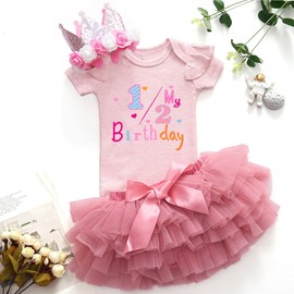 AXAZZNI My 1/2 birthday dresses sweet 6 month birthday halfway to one outfit Baby Girl gift pink bodysuit deep pink tutu 6 Months