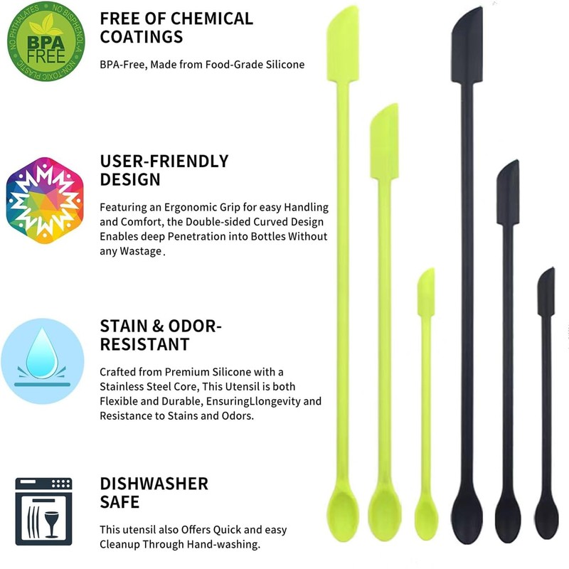 Makeup Silicone Spatula Mini Silicone Stir Spoons,small Jars patula silicone