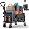 Collapsible Wagons Carts Foldable with 220lbs Weight Capacity, Lightweight Utility