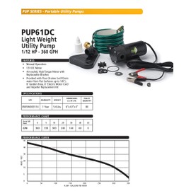 ECO-FLO Products PUP61DC 12 Volt Water Transfer Pump Kit, 1/12 HP, 360 GPH