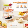Gbonklong 3 Tier Fruit Bowl Basket, Plastic Oval Bowl Set