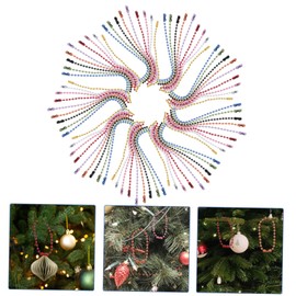 Operitacx 100Pcs Ball Beads Chain Dog tag Chain Ball Beading Chains Bead Chain Ball Chains Keychain Label Bead Chain Pants Key Ring Decorate Iron Metal Ring Bracelet Beads Jewelry