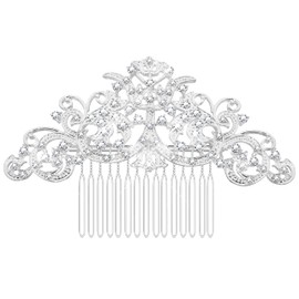 KristLand Bridal Hair Combs Wedding Art Deco Baroque Combs Crystal Hair Accessories for Bride Bridesmaid Silver Combs Rhinestone Party Engagement for Women Ladies Girls, Crystal