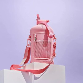 HYDRARANK Botella De Agua De Medio Galón Con Funda De Almacenamiento Y