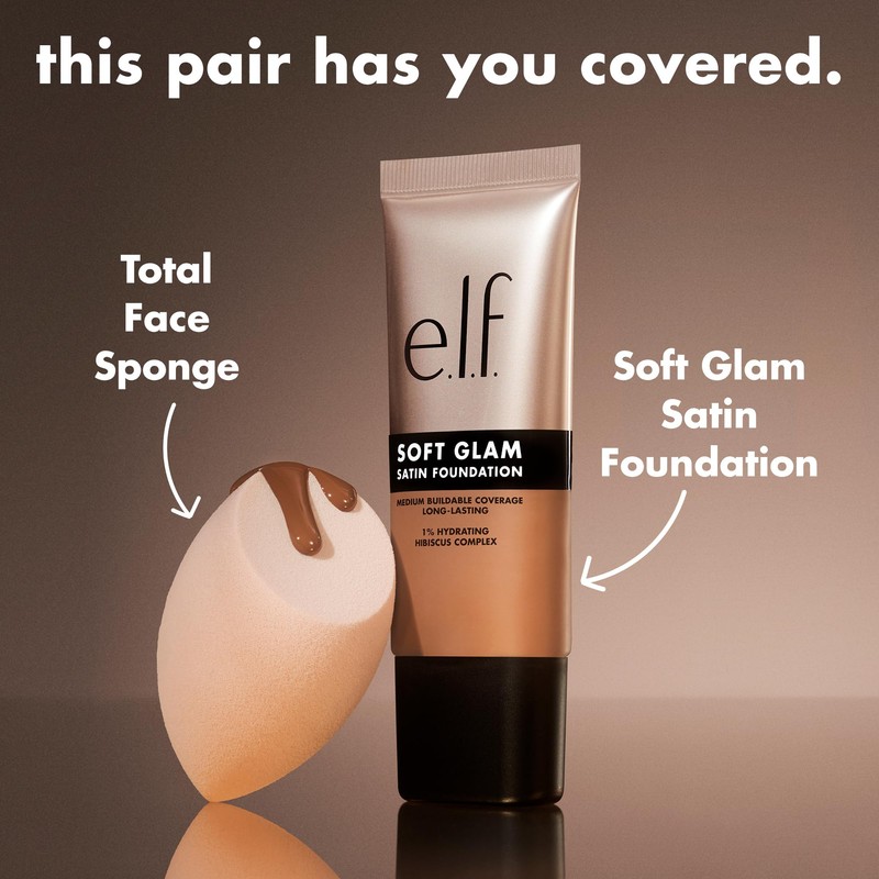e.l.f. Soft Glam Foundation, Medium Coverage, Long-Lasting & Buildable Foundation