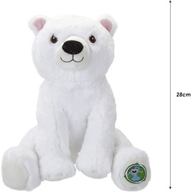 VFM - Polar Bear Soft Toy 28cm Eco Friendly Toy - Super Soft Cuddly White Arctic Animal Fluffy Plush With Embroidered Details 100% Recycled Material - Your Planet