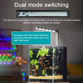 ABS Small Fish Bowl LED Light Desktop Aquarium Algae Aquatic Plants Light Dual Mode Switching Aquarium Fill Light Three Suction Cups Fixed
