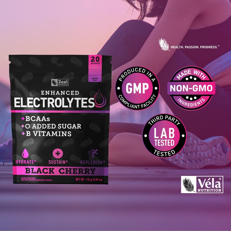 Enhanced Electrolyte Powder Stick Packs (Black Cherry | 20 Packets)