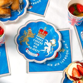 Talking Tables Home Recyclable Royal Paper Plates | King Charles Coronation Street Party Table Decorations Red White Blue | (Plastic Free Packaging) 23cm | Pack of 12